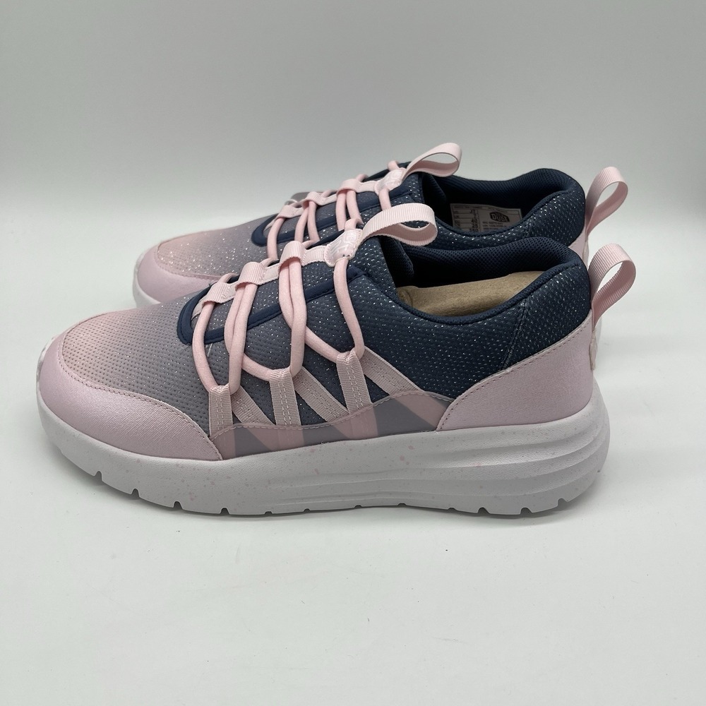 Hey Dude Shoes Sirocco Trek Y Shimmer Girls Sz‎ J7 Petal Pink/Navy New - Picture 4 of 12